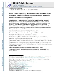 Whole Exome Sequencing Identifies Causative Mutations in the Majority of Consanguineous Or Familial Cases with Childhood-Onset I