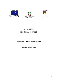 Elenco Comuni Aree Rurali