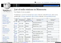 List of Radio Stations in Minnesota