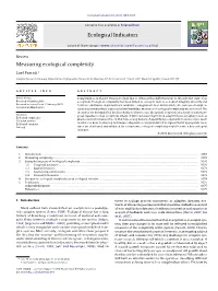 Measuring Ecological Complexity
