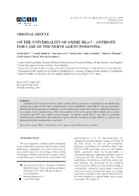 On the Universality of Oxime Hlö-7 – Antidote for Case of the Nerve Agent Poisoning
