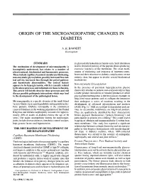 Origin of the Microangiopathic Changes in Diabetes