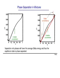 Phase Separation in Mixtures