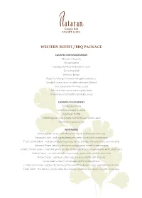 Plcb Buffet Menu Function with Price 2019