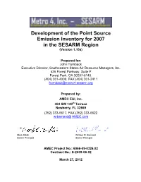 Point Source 2007 SEMAP Emissions Inventory