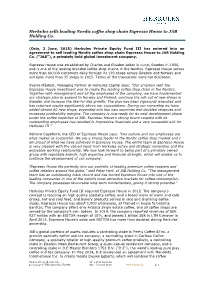 Press Release Espresso House