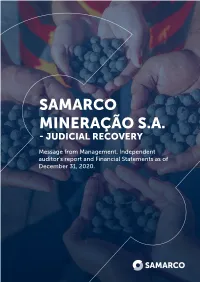 Samarco Mineração S.A. - Judicial Recovery