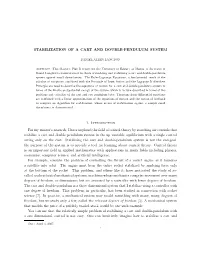 Stabilization of a Cart and Double-Pendulum System 1