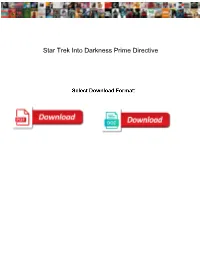Star Trek Into Darkness Prime Directive