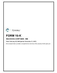 Wachovia Corp 10K 2007