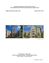 1 Comparison and Analysis of Energy Use Practices in Gasson Hall And