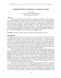 Challenging Hidden Assumptions in Language Teaching