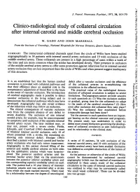 Clinico-Radiological Study of Collateralcirculation