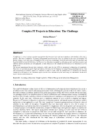 Complex IT Projects in Education: the Challenge