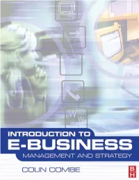 Introduction to E-Business: Management and Strategy