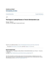The Scope of Judicial Review in French Administrative Law