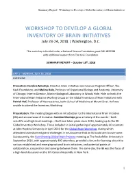 Workshop to Develop a Global Inventory of Brain Initiatives