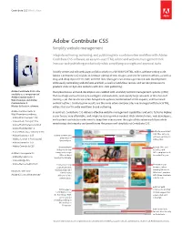 Adobe Contribute CS5 What's