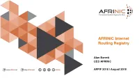 AFRINIC Internet Routing Registry
