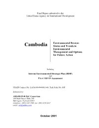 Cambodia Status and Trends in Environmental Management and Options for Future Action