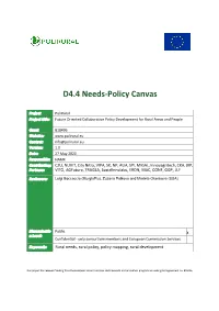 D4.4 Needs-Policy Canvas