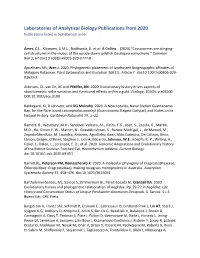 Laboratories of Analytical Biology Publications from 2020 Publications Listed in Alphabetical Order
