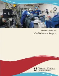 Patient Guide to Cardiothoracic Surgery Table of Contents