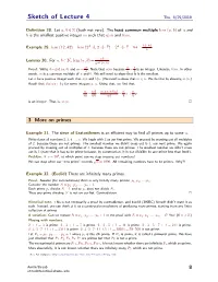 Sketch of Lecture 4 Thu, 8/29/2019