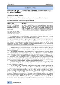 Study of Quality of the Irrigation Canals in Azerbaijan