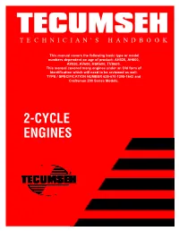 Tecumseh T E C H N I C I a N ' S H a N D B O O K