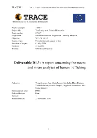 A Report Concerning the Macro and Micro Analyses of Human Trafficking