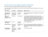 Comments Received on Sites Suitable for Development Via Built-ID Polls