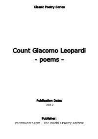 Count Giacomo Leopardi - Poems