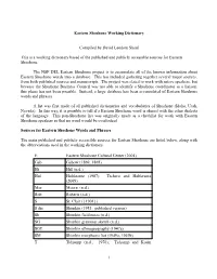 Eastern Shoshone Working Dictionary