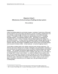 Effectiveness of Virtual Mockups of Building Envelope Systems
