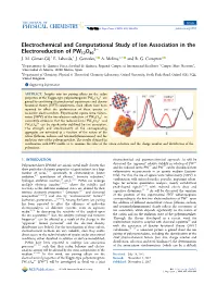 Electrochemical and Computational Study of Ion Association in the 3− Electroreduction of PW12O40 J