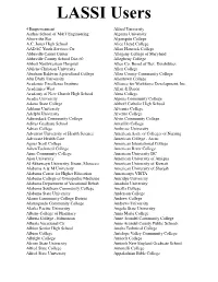 LASSI Users Master List