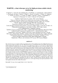 MARVEL, a Four-Telescope Array for High-Precision Radial-Velocity Monitoring
