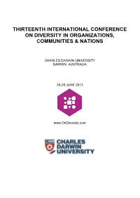 Thirteenth International Conference on Diversity in Organizations, Communities & Nations