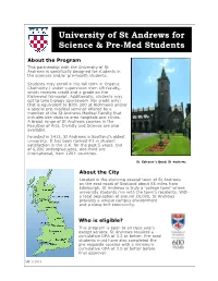 University of St Andrews for Science & Pre-Med Students