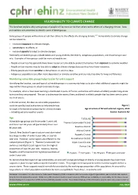 Vulnerability to Climate Change