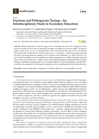 Fractions and Pythagorean Tuning—An Interdisciplinary Study in Secondary Education