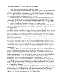 Matthew 17 the Transfiguration.Pdf