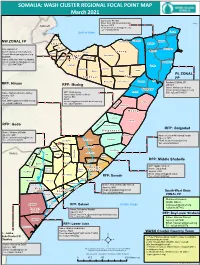 WASH Cluster REGIONAL FOCAL POINT MAP March 2021