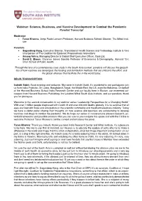 Webinar: Science, Business, and Vaccine Development to Combat the Pandemic Panelist Transcript