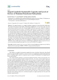 Airport Landside Sustainable Capacity and Level of Service of Terminal Functional Subsystems