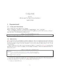 Coding Style