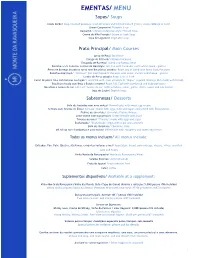 EMENTAS/ MENU Sopas/ Soups