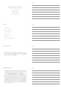Fundamentals of Programming 1 Enumerated Types and Linear Arrays