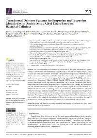 Transdermal Delivery Systems for Ibuprofen and Ibuprofen Modified